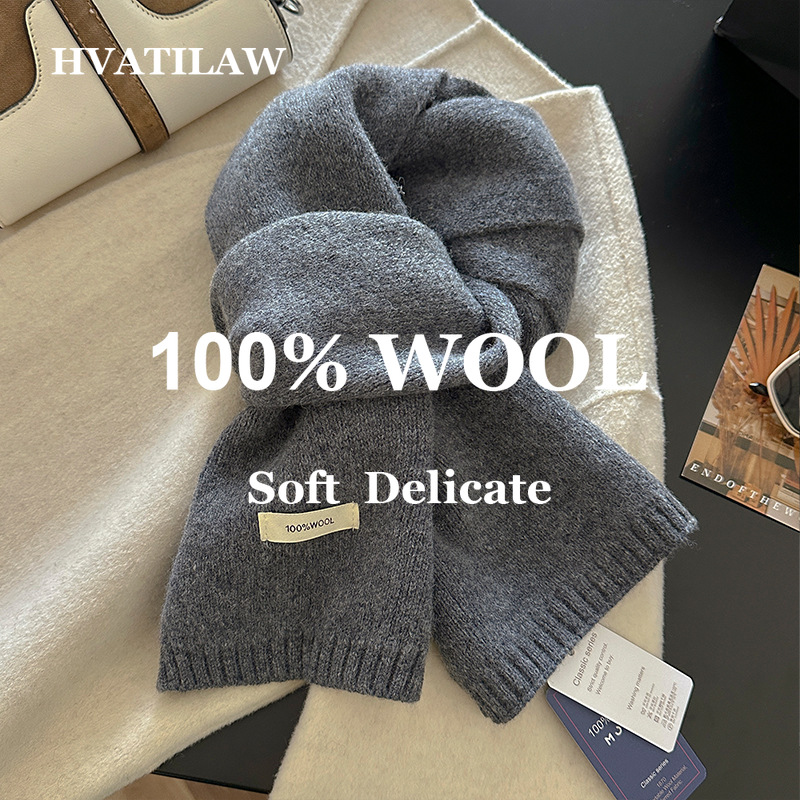 Wool Scarf Men - 100% Wool Scarf Women Men Solid