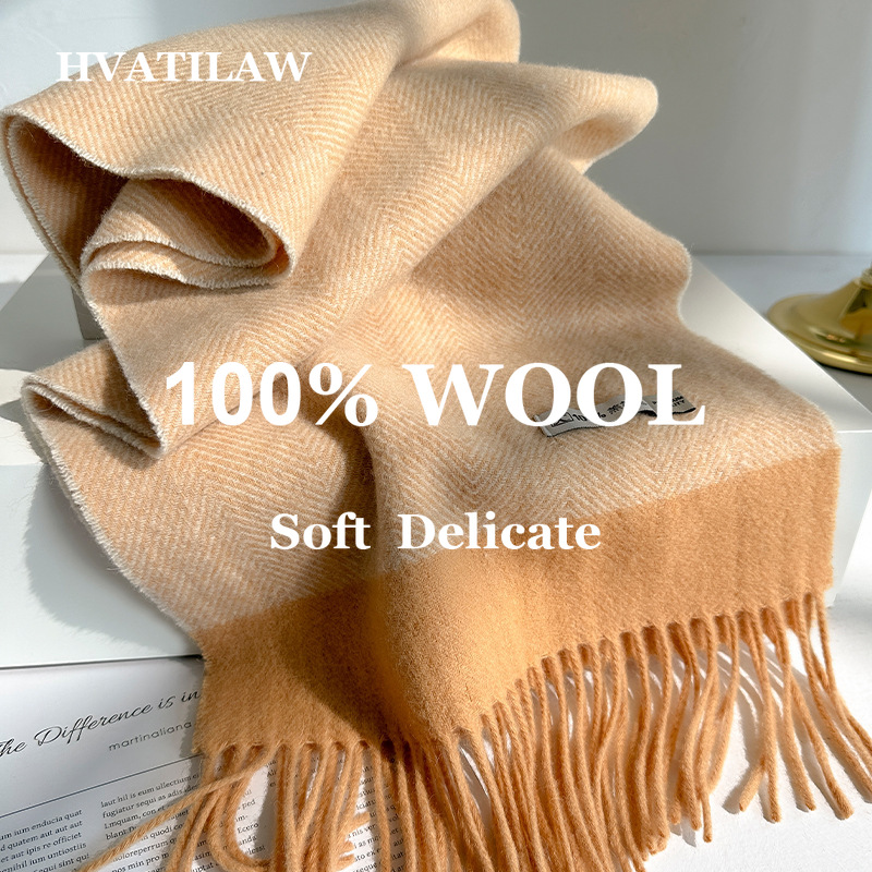 Wool Scarf Men - 100% Pure Wool Scarf Women Men