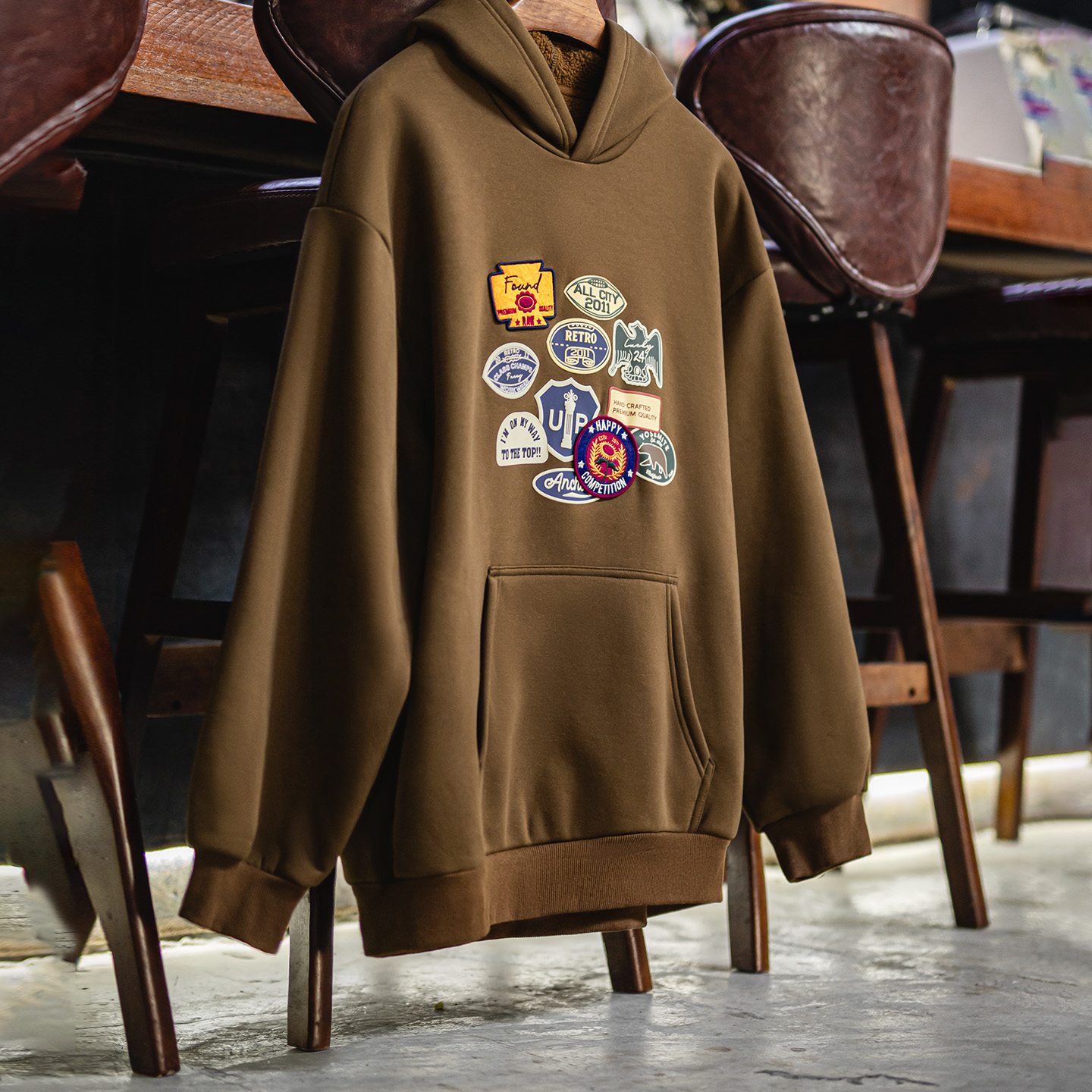 Maden Vintage Men's Embroidere - Sherpa Hoodie Fleece recension och pris
