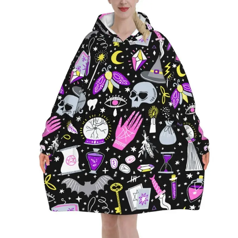 Magic Witchy Goth Oversized Bl - Sherpa Hoodie Fleece recension och pris