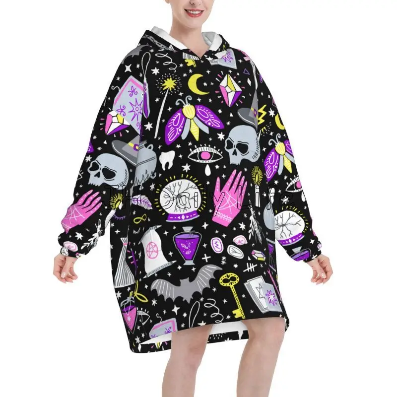 Magic Witchy Goth Oversized Bl - Sherpa Hoodie Fleece recension och pris