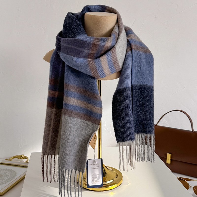 100% Wool Checked Scarf Women  - Wool Scarf Men recension och pris