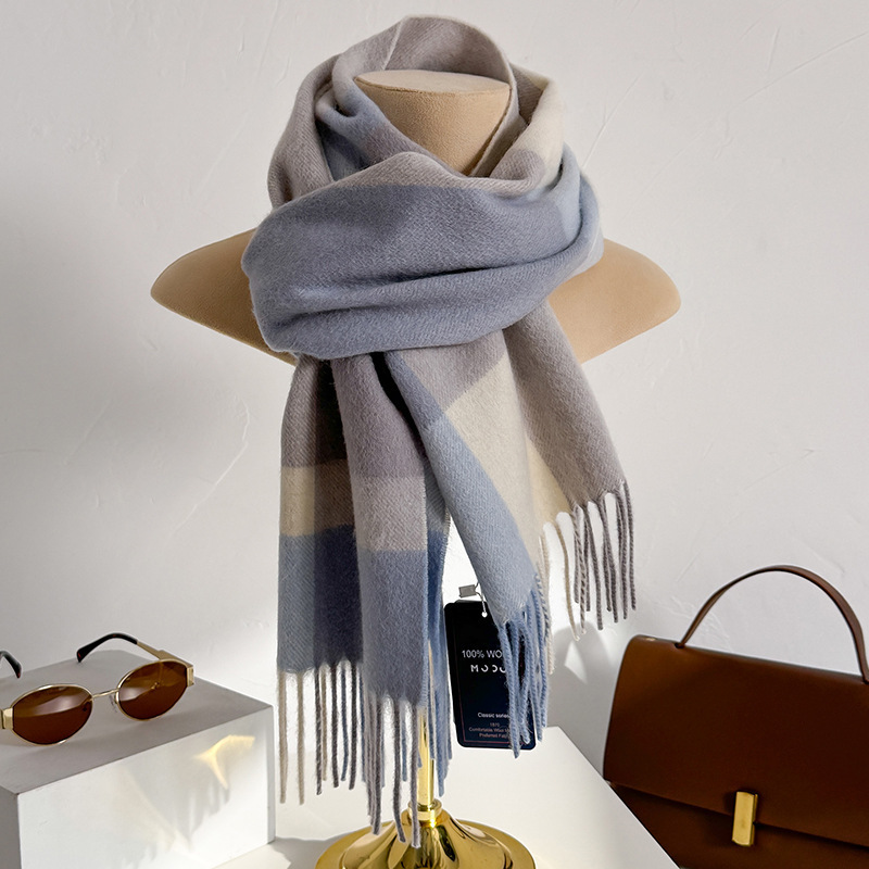 100% Wool Checked Scarf Women  - Wool Scarf Men recension och pris