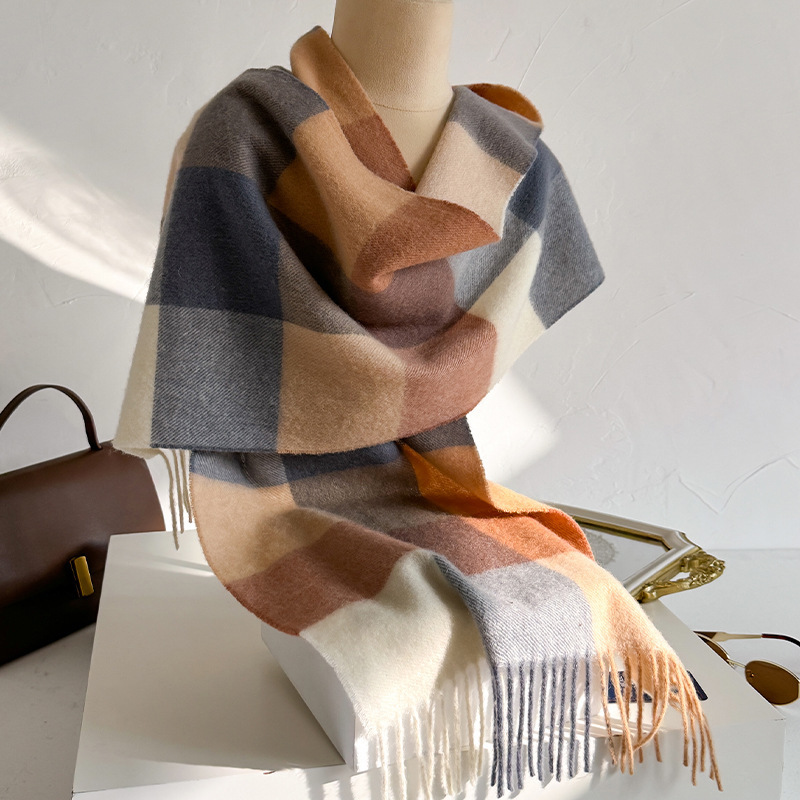 100% Wool Checked Scarf Women  - Wool Scarf Men recension och pris